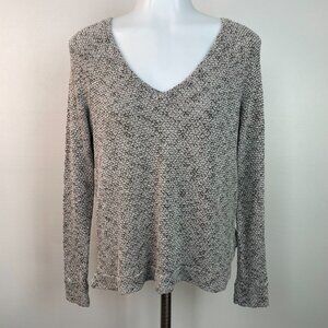 American Eagle Knit Top Small Gray V-Neck Long Sleeve Stretch Women's